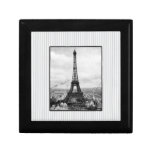 Eiffel Tower In Paris Striped Vintage Trinket Boxes