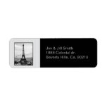 Eiffel Tower In Paris Striped Vintage Return Address Label