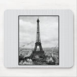 Eiffel Tower In Paris Striped Vintage Mouse Pad