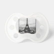 Eiffel Tower In Paris Striped Vintage Baby Pacifiers