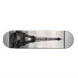 Eiffel Tower In Paris Striped Vintage Skateboard