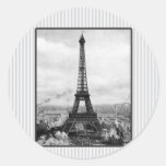 Eiffel Tower In Paris Striped Vintage Stickers