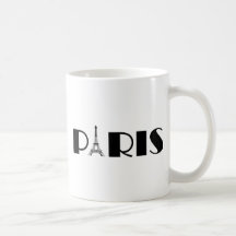 Eiffel Tower Paris Black & White Coffee Mugs