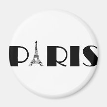 Eiffel Tower Paris Black & White Refrigerator Magnet