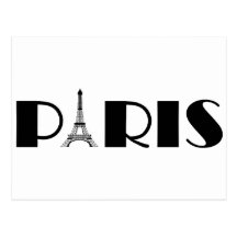 Eiffel Tower Paris Black & White Postcards