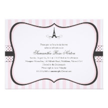 Eiffel Tower Paris Bridal Shower Custom Invites