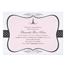 Eiffel Tower Paris Bridal Shower Personalized Invitations