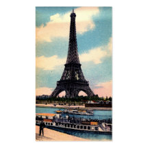Eiffel Tower Paris France Vintage Travel Business Card Templates