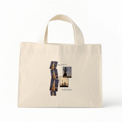 EIFFEL TOWER PARIS SOUVENIR TOTE BAGS by paintedcottage