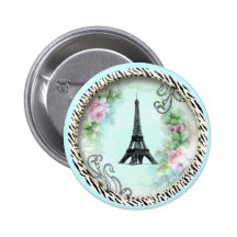 Eiffel Tower Pink Roses and Zebra Print