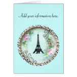 Eiffel Tower Pink Roses and Zebra Print