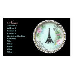 Eiffel Tower Pink Roses Zebra Print Business Card
