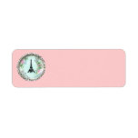 Eiffel Tower Pink Roses Zebra Print Tags Return Address Label