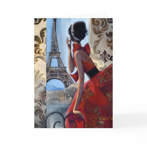 Eiffel Tower, Red Dress, Let's Go Cards