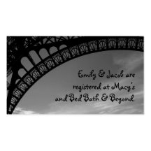 Eiffel Tower Registry Insert Cards Business Card