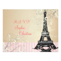 Eiffel Tower RSVPs require 5x7 Invitations