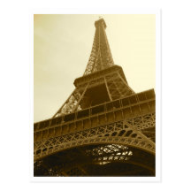 Eiffel Tower Sepia Postcard