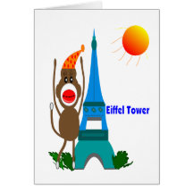 Eiffel Tower Sock Monkey Gifts Cards