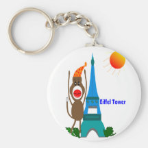 Eiffel Tower Sock Monkey Gifts Keychain