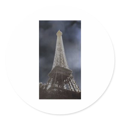 Eiffel Tower Solar Round Stickers by trendhuntress