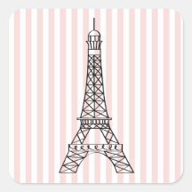 Eiffel Tower Square Stickers
