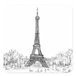 Eiffel Tower Square Sticker