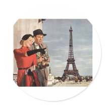 Eiffel Tower Round Sticker