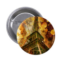 Eiffel Tower stylized Pinback Button