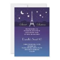 Eiffel Tower Sweet Sixteen Invitation