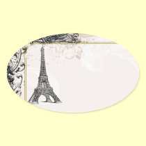 Eiffel Tower & Swirls Stickers stickers