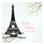 Eiffel Tower + swirls  Wedding Invitations