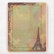 Eiffel Tower Vintage Style in Pink mousepads