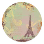 Eiffel Tower Vintage Style in Pink Sticker
