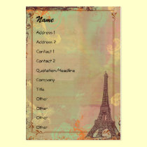 Eiffel Tower Vintage Style Profile/Save the Date business cards