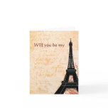 Eiffel Tower Will You Be My Note card