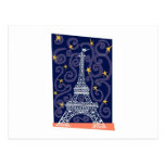 Eiffel Tower with Stars and Swirls Post Cards
