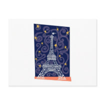 Eiffel Tower with Stars and Swirls Post Cards
