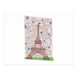 Eiffel Tower with Swirls and Stars Postcards