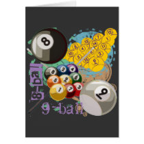 EIGHT AND NINE BALL BILLIARDS GREETING CARDS