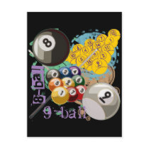EIGHT AND NINE BALL BILLIARDS POSTCARDS