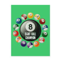 EIGHT BALL CHAMPION POSTCARD