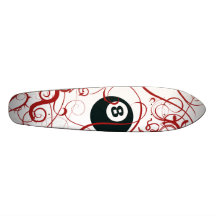 Eight Ball Natural Wood Custom Skateboard