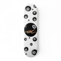 Eight Ball Pinup Sexy Girl Custom Skateboard Deck