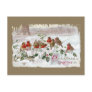 Eight English Robins on Holly Vintage Christmas Postcard