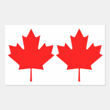 EIGHT (FOUR Double) Canada Maple Leaf Rectangular Sticker
