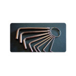 Eight hex/Allen keys arranged on table Custom Address Labels