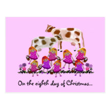 Eight Maids A Milking Postcards