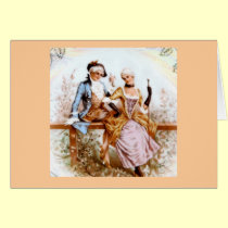 Eighteenth Century French Couple in Garden cards