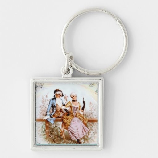 Eighteenth Century French Couple in Garden Key Chain