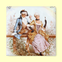 Eighteenth Century French Couple in Garden magnets
